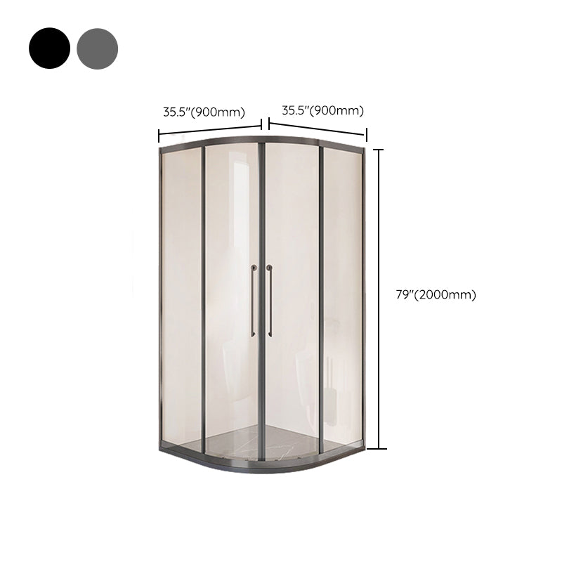 Framed Double Sliding Shower Stall Tempered Glass Shower Stall Clearhalo 'Bathroom Remodel & Bathroom Fixtures' 'Home Improvement' 'home_improvement' 'home_improvement_shower_stalls_enclosures' 'Shower Stalls & Enclosures' 'shower_stalls_enclosures' 'Showers & Bathtubs' 7128967