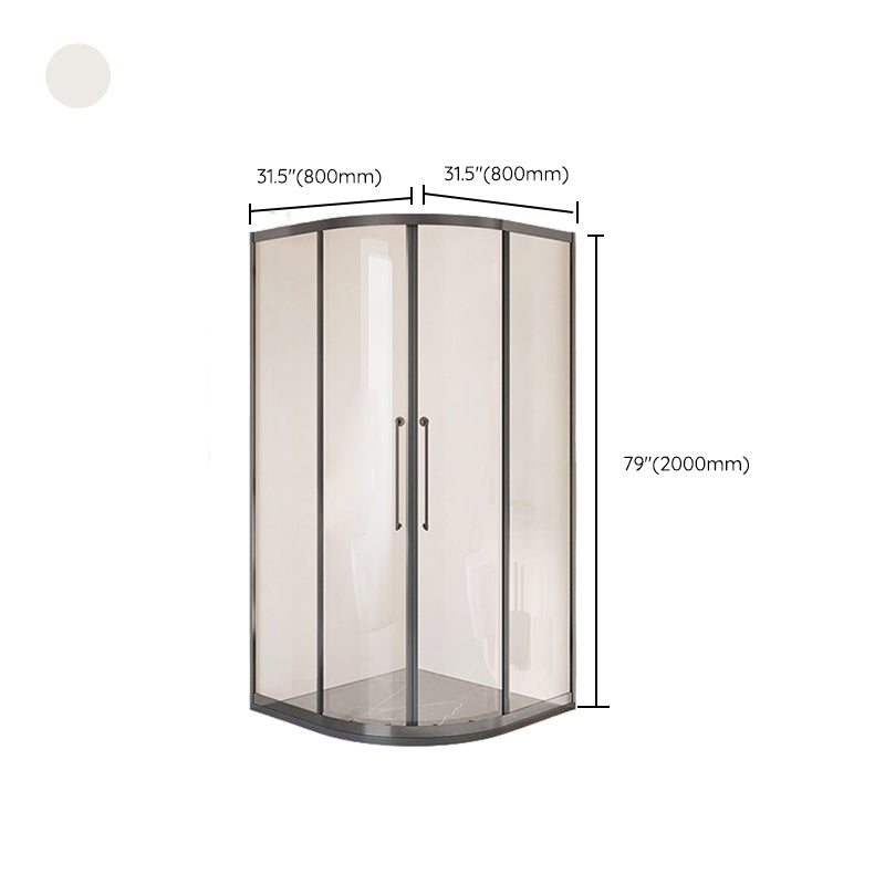 Framed Double Sliding Shower Stall Tempered Glass Shower Stall Clearhalo 'Bathroom Remodel & Bathroom Fixtures' 'Home Improvement' 'home_improvement' 'home_improvement_shower_stalls_enclosures' 'Shower Stalls & Enclosures' 'shower_stalls_enclosures' 'Showers & Bathtubs' 7128972