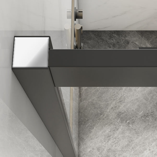 Double Sliding Corner Shower Enclosure Framed Tempered Glass Shower Enclosure Clearhalo 'Bathroom Remodel & Bathroom Fixtures' 'Home Improvement' 'home_improvement' 'home_improvement_shower_stalls_enclosures' 'Shower Stalls & Enclosures' 'shower_stalls_enclosures' 'Showers & Bathtubs' 7129021