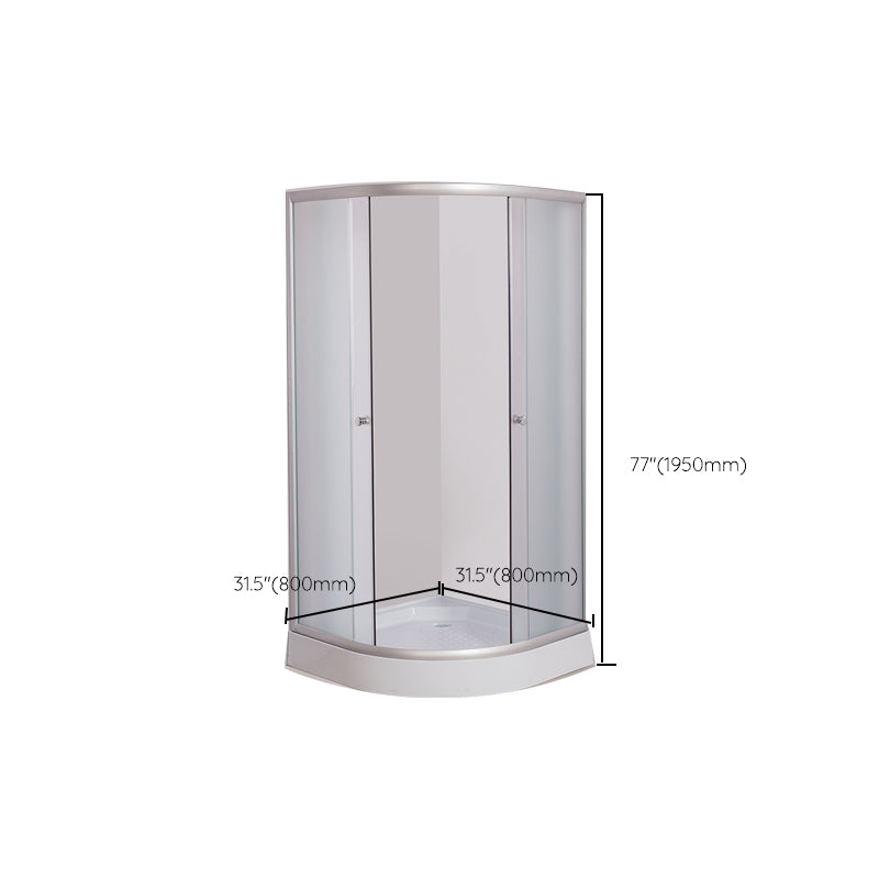 Tempered Glass Shower Enclosure Corner Round Clear Glass Shower Kit Clearhalo 'Bathroom Remodel & Bathroom Fixtures' 'Home Improvement' 'home_improvement' 'home_improvement_shower_stalls_enclosures' 'Shower Stalls & Enclosures' 'shower_stalls_enclosures' 'Showers & Bathtubs' 7129078