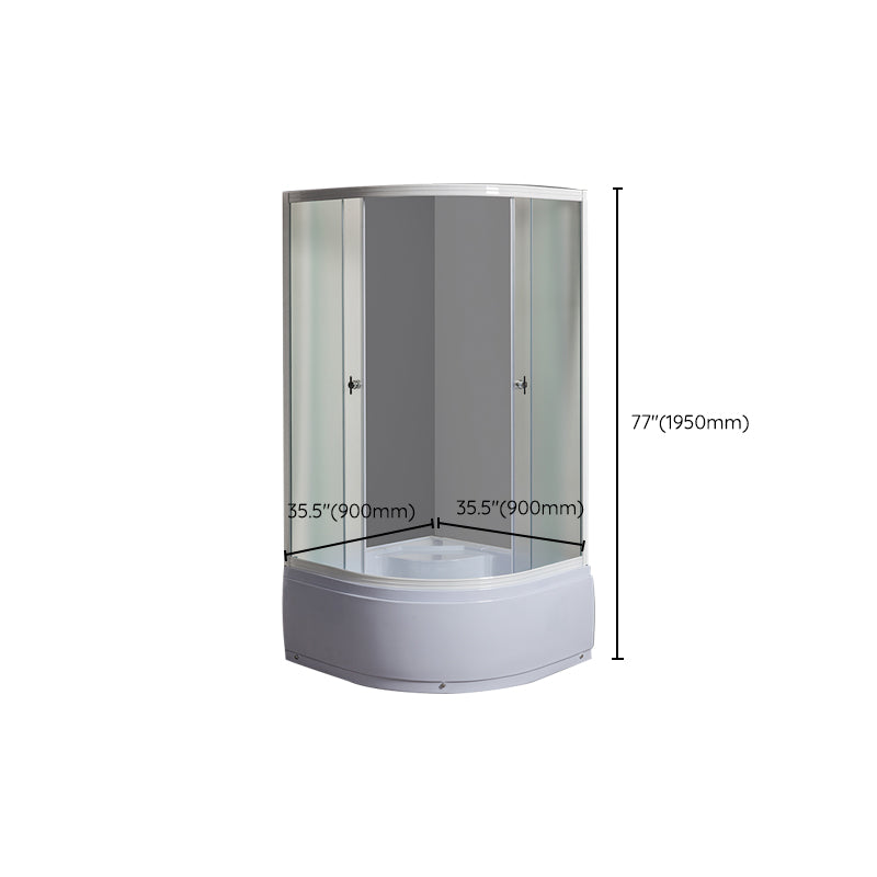 Tempered Glass Shower Enclosure Corner Round Clear Glass Shower Kit Clearhalo 'Bathroom Remodel & Bathroom Fixtures' 'Home Improvement' 'home_improvement' 'home_improvement_shower_stalls_enclosures' 'Shower Stalls & Enclosures' 'shower_stalls_enclosures' 'Showers & Bathtubs' 7129080