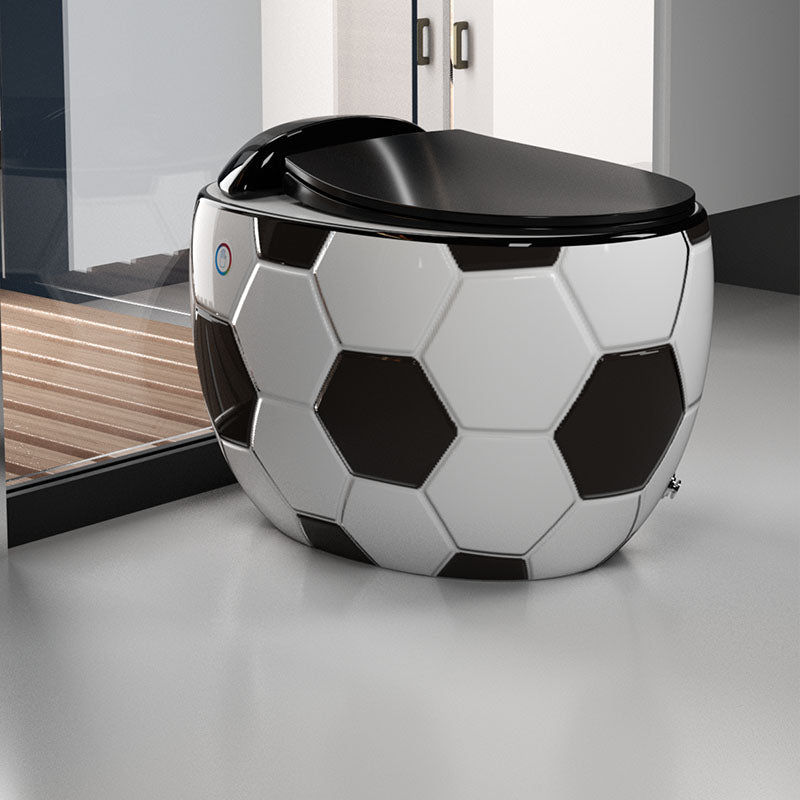 One Piece Toilet Modern Flush Toilet Floor Mounted Siphon Jet Urine Toilet 22"L x 28"W x 22"H Black White Clearhalo 'Bathroom Remodel & Bathroom Fixtures' 'Home Improvement' 'home_improvement' 'home_improvement_toilets' 'Toilets & Bidets' 'Toilets' 7130536