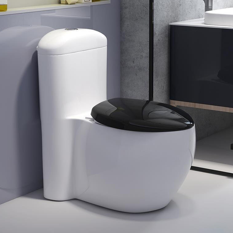 Traditional Toilet Bowl One Piece Toilet Floor Mounted Siphon Jet Flush Toilet 17"L x 29"W x 30"H White Black 14" Clearhalo 'Bathroom Remodel & Bathroom Fixtures' 'Home Improvement' 'home_improvement' 'home_improvement_toilets' 'Toilets & Bidets' 'Toilets' 7130609