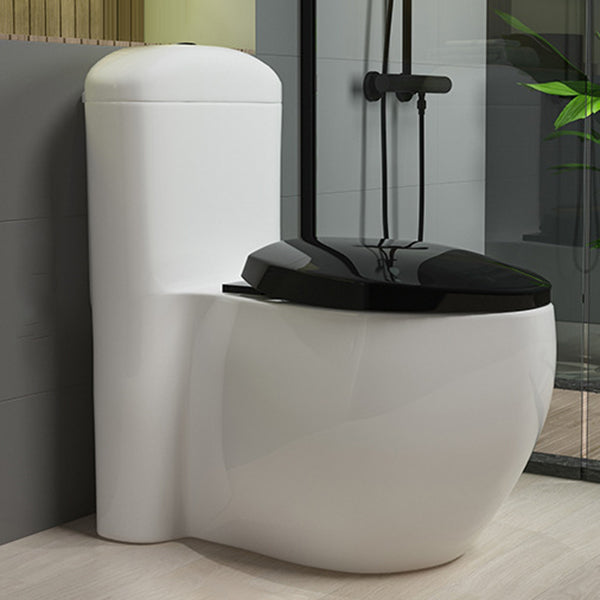 Traditional Toilet Bowl One Piece Toilet Floor Mounted Siphon Jet Flush Toilet 17"L x 29"W x 30"H White/ Black 16" Clearhalo 'Bathroom Remodel & Bathroom Fixtures' 'Home Improvement' 'home_improvement' 'home_improvement_toilets' 'Toilets & Bidets' 'Toilets' 7130617
