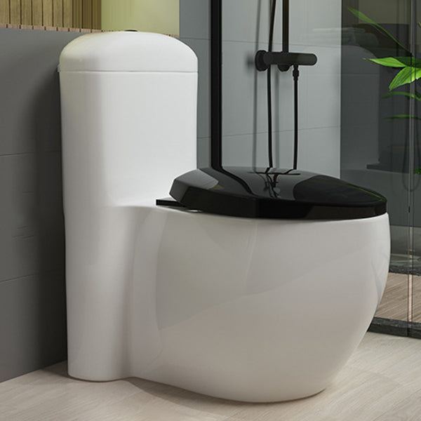 Traditional Toilet Bowl One Piece Toilet Floor Mounted Siphon Jet Flush Toilet 17"L x 29"W x 30"H White Black 16" Clearhalo 'Bathroom Remodel & Bathroom Fixtures' 'Home Improvement' 'home_improvement' 'home_improvement_toilets' 'Toilets & Bidets' 'Toilets' 7130617