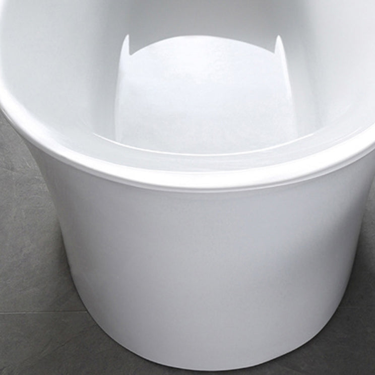 Acrylic Freestanding Bathtub Oval Modern Back to Wall Soaking Bath Clearhalo 'Bathroom Remodel & Bathroom Fixtures' 'Bathtubs' 'Home Improvement' 'home_improvement' 'home_improvement_bathtubs' 'Showers & Bathtubs' 7132657