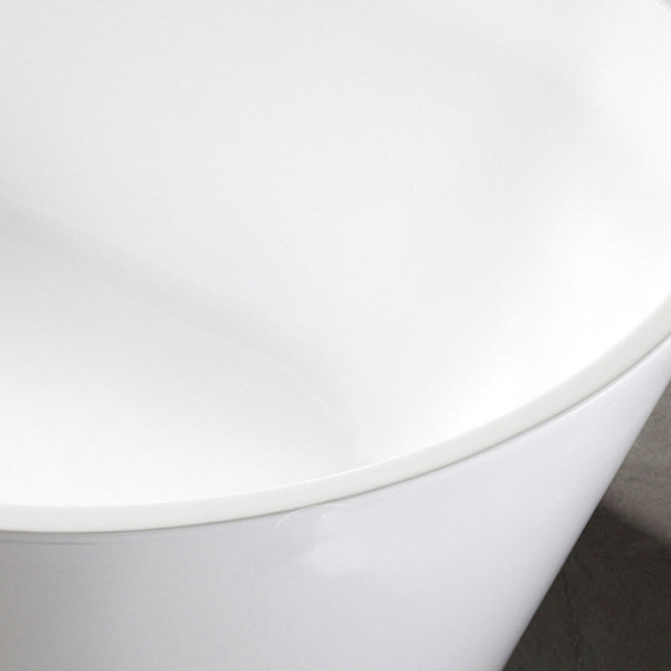 Acrylic Freestanding Bathtub Oval Modern Back to Wall Soaking Bath Clearhalo 'Bathroom Remodel & Bathroom Fixtures' 'Bathtubs' 'Home Improvement' 'home_improvement' 'home_improvement_bathtubs' 'Showers & Bathtubs' 7132659
