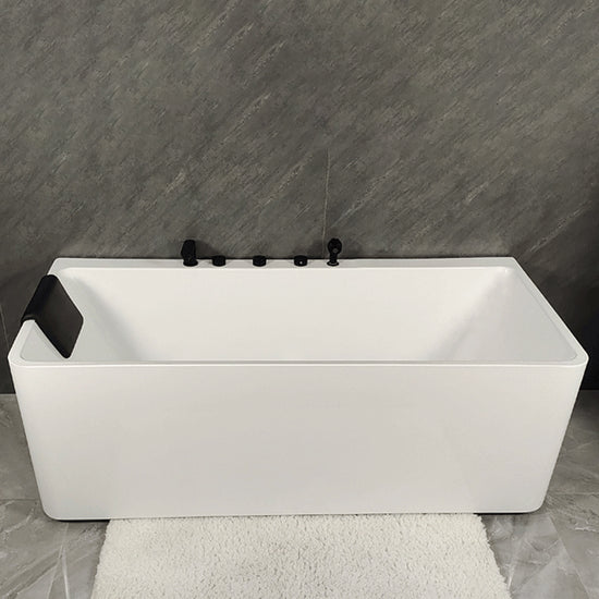 Back to Wall Soaking Bathtub Antique Finish Rectangular Modern Tub ...