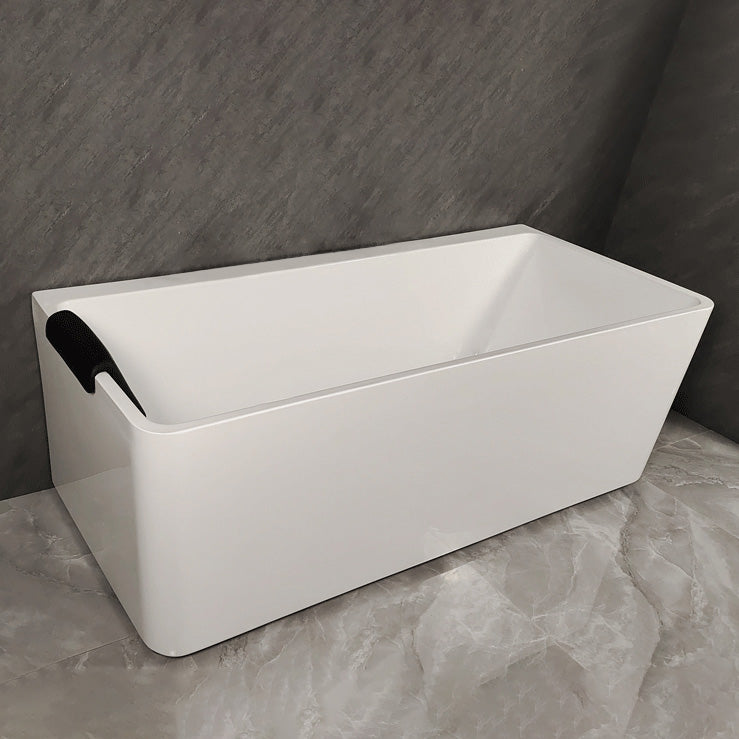 Back to Wall Soaking Bathtub Antique Finish Rectangular Modern Tub (Board not Included) 67"L x 30"W x 23"H Tub with Pillow Clearhalo 'Bathroom Remodel & Bathroom Fixtures' 'Bathtubs' 'Home Improvement' 'home_improvement' 'home_improvement_bathtubs' 'Showers & Bathtubs' 7132671