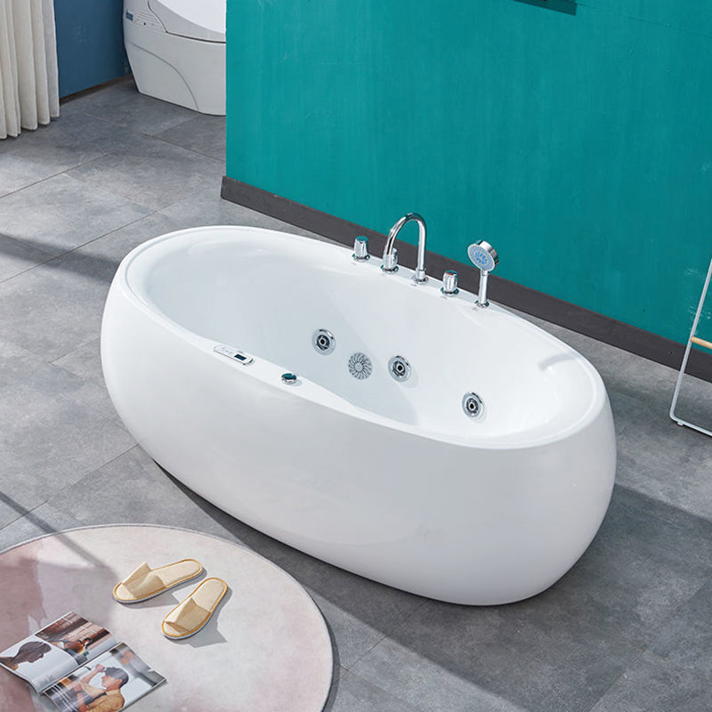 Freestanding Bath Acrylic Soaking White Heater Included Bathtub Clearhalo 'Bathroom Remodel & Bathroom Fixtures' 'Bathtubs' 'Home Improvement' 'home_improvement' 'home_improvement_bathtubs' 'Showers & Bathtubs' 7132701
