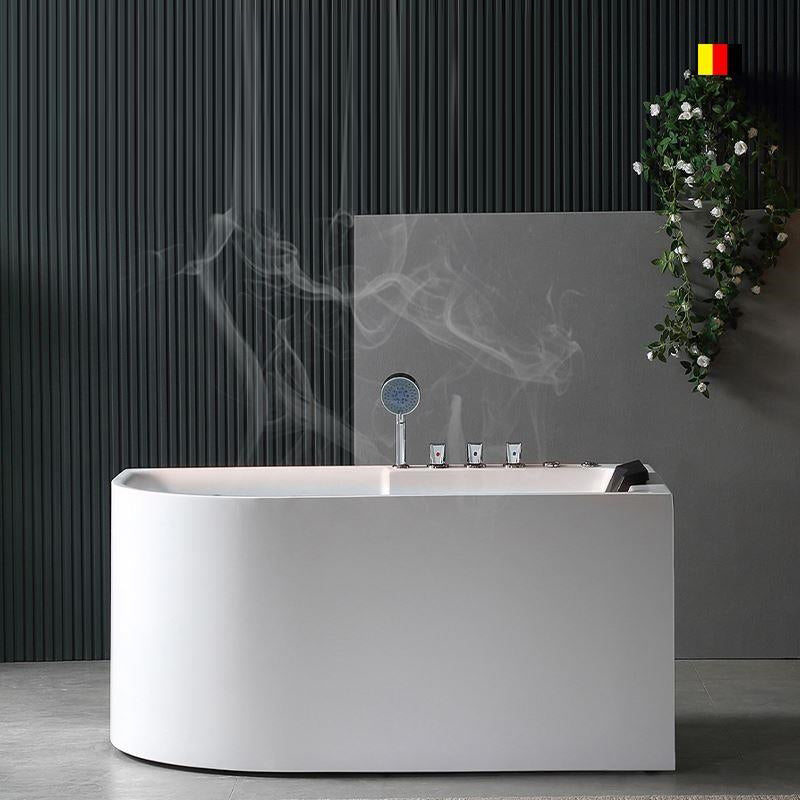 Acrylic Corner Bathtub Soaking White Modern Back to Wall Bath Clearhalo 'Bathroom Remodel & Bathroom Fixtures' 'Bathtubs' 'Home Improvement' 'home_improvement' 'home_improvement_bathtubs' 'Showers & Bathtubs' 7132723