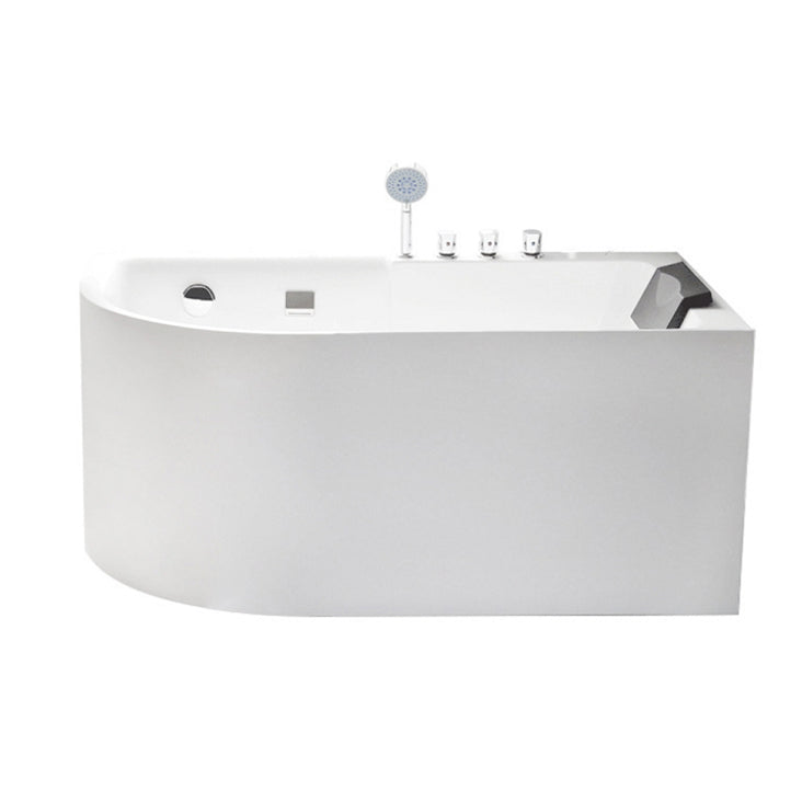 Acrylic Corner Bathtub Soaking White Modern Back to Wall Bath Clearhalo 'Bathroom Remodel & Bathroom Fixtures' 'Bathtubs' 'Home Improvement' 'home_improvement' 'home_improvement_bathtubs' 'Showers & Bathtubs' 7132724