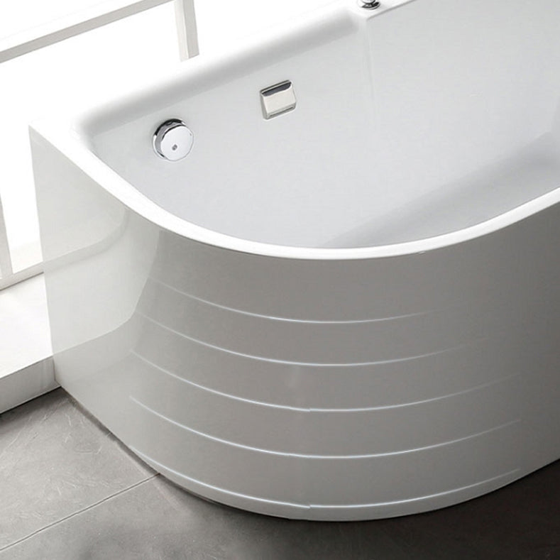 Acrylic Corner Bathtub Soaking White Modern Back to Wall Bath Clearhalo 'Bathroom Remodel & Bathroom Fixtures' 'Bathtubs' 'Home Improvement' 'home_improvement' 'home_improvement_bathtubs' 'Showers & Bathtubs' 7132727