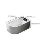 Acrylic Corner Bathtub Soaking White Modern Back to Wall Bath