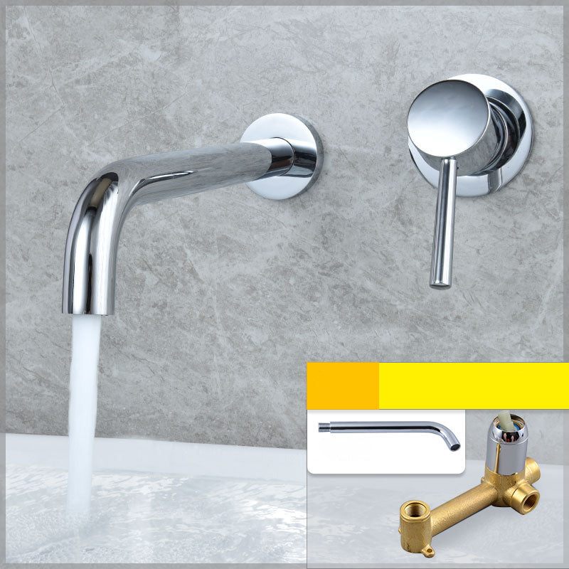 Wall Mounted Bronze Tub Filler Double Handles Bathtub Spout Tub Faucet Trim Chrome 10"L x 5"W Unibody Valve Clearhalo 'Bathroom Remodel & Bathroom Fixtures' 'Bathroom Sink Faucets' 'Bathroom Sinks & Faucet Components' 'bathroom_sink_faucets' 'Home Improvement' 'home_improvement' 'home_improvement_bathroom_sink_faucets' 7132795