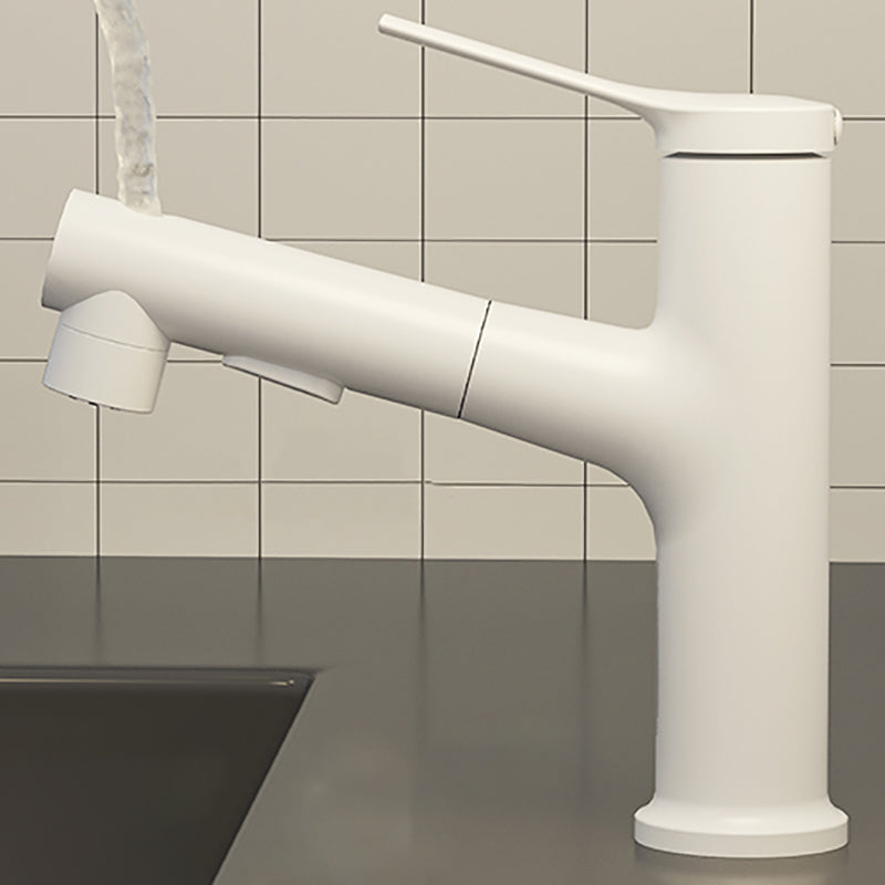Contemporary Vessel Sink Faucet Single Handle with Pull down Sprayer Clearhalo 'Bathroom Remodel & Bathroom Fixtures' 'Bathroom Sink Faucets' 'Bathroom Sinks & Faucet Components' 'bathroom_sink_faucets' 'Home Improvement' 'home_improvement' 'home_improvement_bathroom_sink_faucets' 7132836