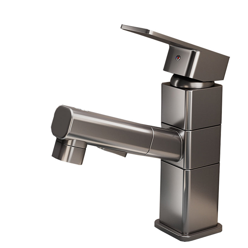 Bathroom Vessel Faucet Swivel Spout Single Handle Faucet with Pull down Sprayer Clearhalo 'Bathroom Remodel & Bathroom Fixtures' 'Bathroom Sink Faucets' 'Bathroom Sinks & Faucet Components' 'bathroom_sink_faucets' 'Home Improvement' 'home_improvement' 'home_improvement_bathroom_sink_faucets' 7132872