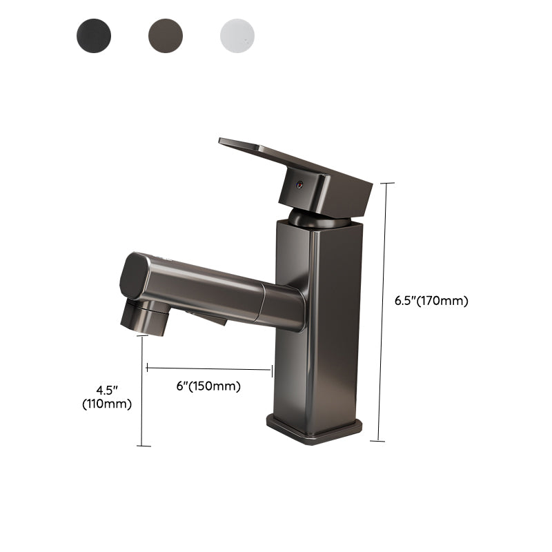 Bathroom Vessel Faucet Swivel Spout Single Handle Faucet with Pull down Sprayer Clearhalo 'Bathroom Remodel & Bathroom Fixtures' 'Bathroom Sink Faucets' 'Bathroom Sinks & Faucet Components' 'bathroom_sink_faucets' 'Home Improvement' 'home_improvement' 'home_improvement_bathroom_sink_faucets' 7132896