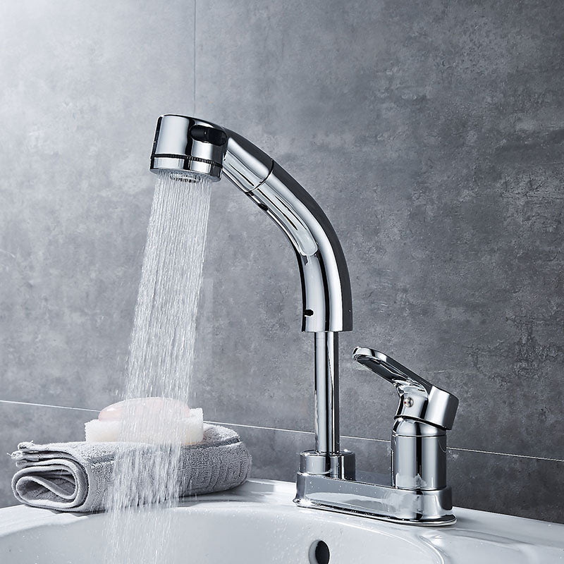 Modern Vessel Sink Bathroom Faucet Swivel Spout 2 Hole Faucets with Pull down Sprayer Clearhalo 'bathroom_sink_faucets' 'Conjunta de Baño y Conjunta de Grifo' 'Coronamiento de Baño y Dispositivo de Baño' 'Grifo del lavabo del baño' 'Hogar' 'home_improvement' 'home_improvement_bathroom_sink_faucets' 'Mejoras para el hogar' 7132904