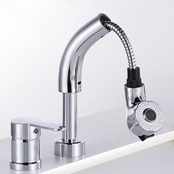 Vessel Sink Bathroom Faucet High-Arc Swivel Spout 2 Hole Faucets Clearhalo 'Bathroom Remodel & Bathroom Fixtures' 'Bathroom Sink Faucets' 'Bathroom Sinks & Faucet Components' 'bathroom_sink_faucets' 'Home Improvement' 'home_improvement' 'home_improvement_bathroom_sink_faucets' 7132935