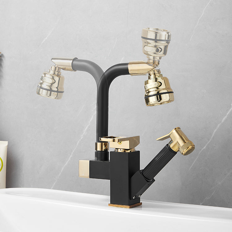 Luxury Vessel Sink Faucet Single Handle Swivel Spout with Side Spray Clearhalo 'Bathroom Remodel & Bathroom Fixtures' 'Bathroom Sink Faucets' 'Bathroom Sinks & Faucet Components' 'bathroom_sink_faucets' 'Home Improvement' 'home_improvement' 'home_improvement_bathroom_sink_faucets' 7132949