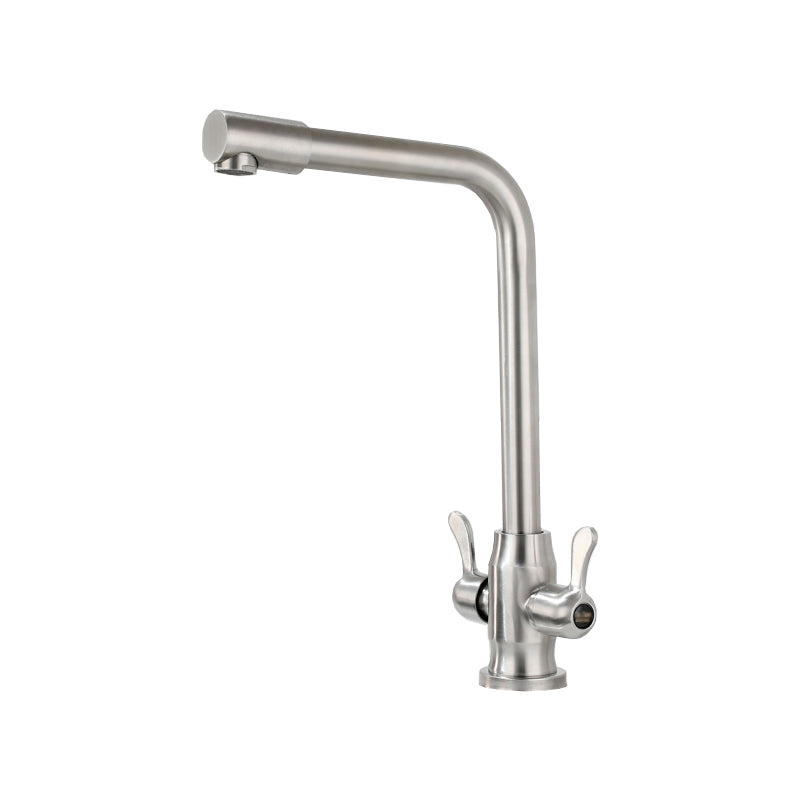 Kitchen Sink Faucet Swivel Spout Double Handle High Arch Kitchen Faucet 7 Shape Wide Faucet Clearhalo 'Home Improvement' 'home_improvement' 'home_improvement_kitchen_faucets' 'Kitchen Faucets' 'Kitchen Remodel & Kitchen Fixtures' 'Kitchen Sinks & Faucet Components' 'kitchen_faucets' 7133049