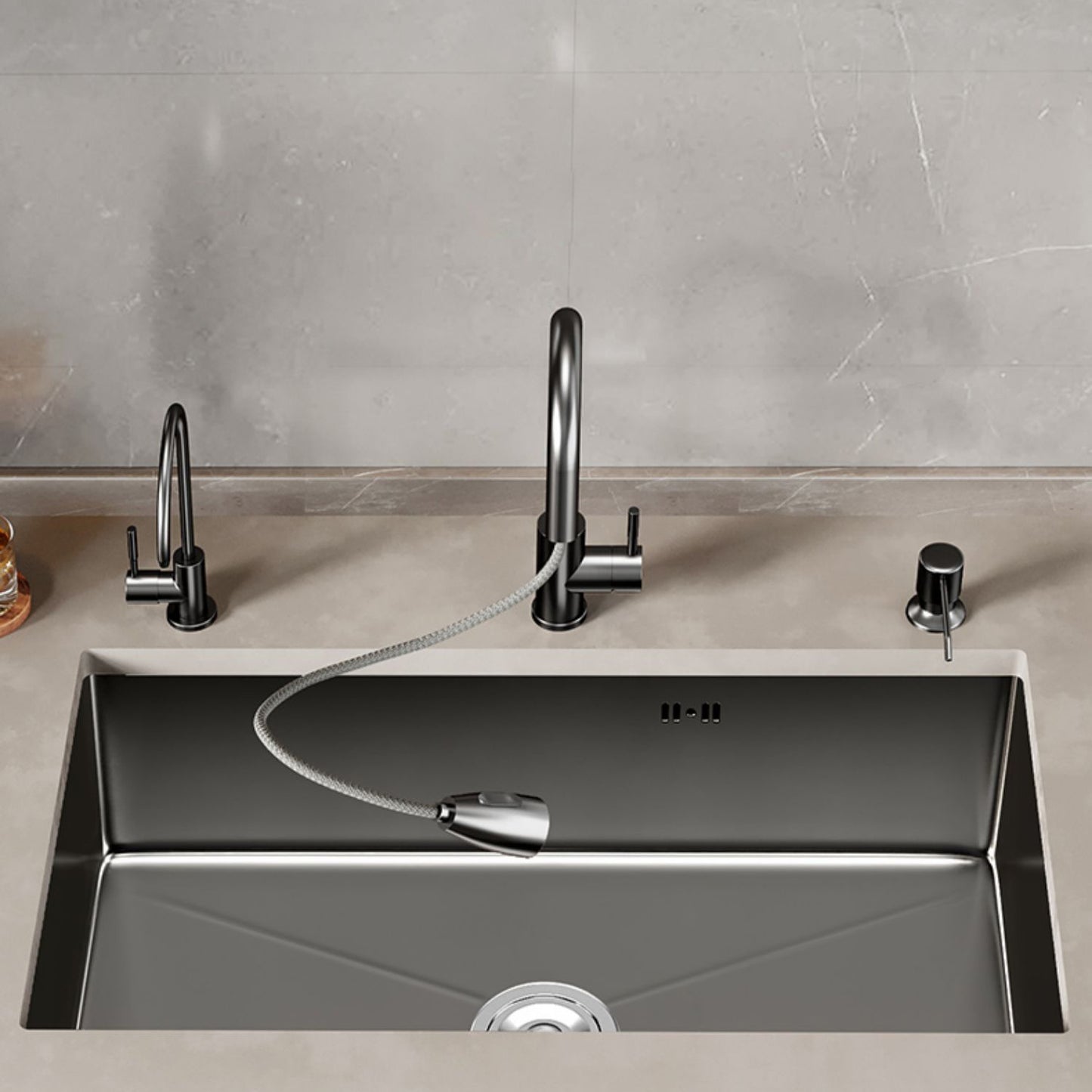 Kitchen Sink Noise-cancelling Design Modern Style Drop-In Kitchen Sink Clearhalo 'Home Improvement' 'home_improvement' 'home_improvement_kitchen_sinks' 'Kitchen Remodel & Kitchen Fixtures' 'Kitchen Sinks & Faucet Components' 'Kitchen Sinks' 'kitchen_sinks' 7133558