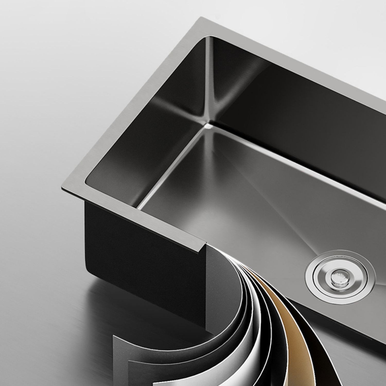 Kitchen Sink Noise-cancelling Design Modern Style Drop-In Kitchen Sink Clearhalo 'Home Improvement' 'home_improvement' 'home_improvement_kitchen_sinks' 'Kitchen Remodel & Kitchen Fixtures' 'Kitchen Sinks & Faucet Components' 'Kitchen Sinks' 'kitchen_sinks' 7133564