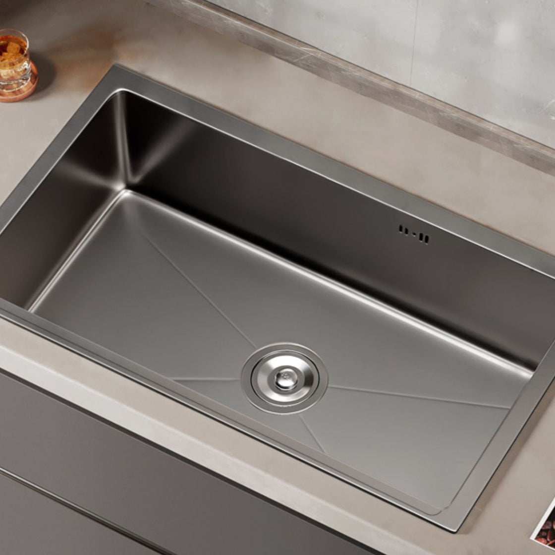 Kitchen Sink Noise-cancelling Design Modern Style Drop-In Kitchen Sink Clearhalo 'Home Improvement' 'home_improvement' 'home_improvement_kitchen_sinks' 'Kitchen Remodel & Kitchen Fixtures' 'Kitchen Sinks & Faucet Components' 'Kitchen Sinks' 'kitchen_sinks' 7133568