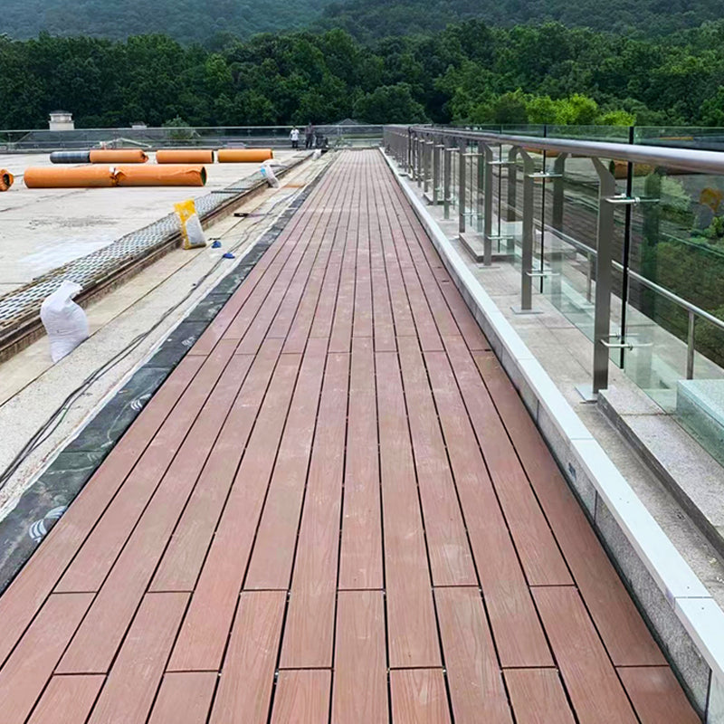 Contemporary Hardwood Deck Tiles Wire brushed Engineered Plank Flooring Clearhalo 'Flooring 'Hardwood Flooring' 'hardwood_flooring' 'Home Improvement' 'home_improvement' 'home_improvement_hardwood_flooring' Walls and Ceiling' 7133678
