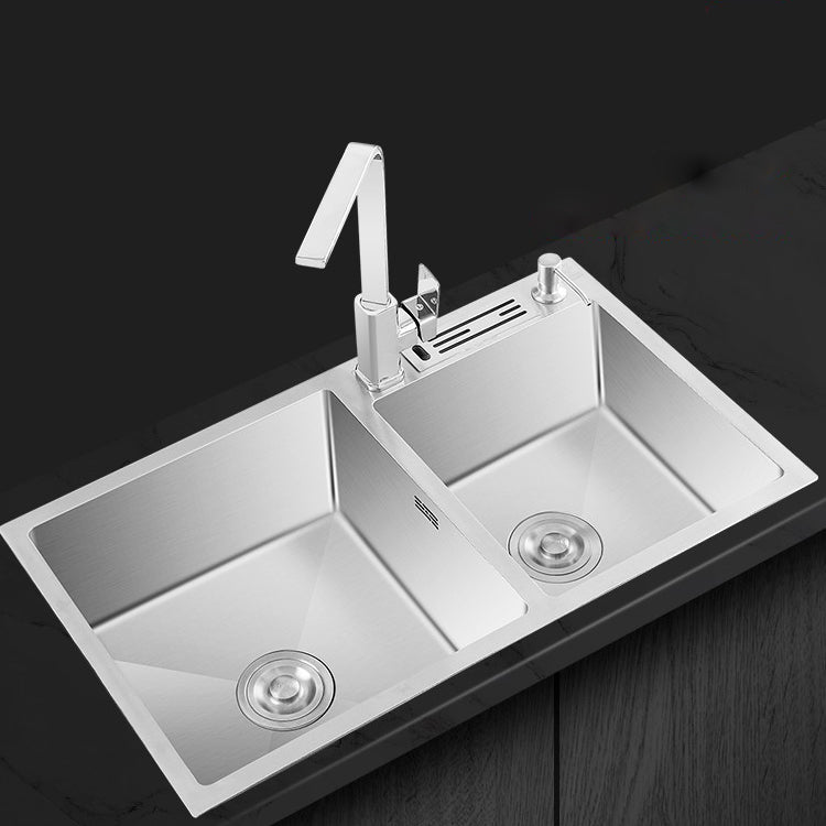 Modern Style Kitchen Sink Overflow Hole Design Scratch Resistant Kitchen Sink Clearhalo 'Home Improvement' 'home_improvement' 'home_improvement_kitchen_sinks' 'Kitchen Remodel & Kitchen Fixtures' 'Kitchen Sinks & Faucet Components' 'Kitchen Sinks' 'kitchen_sinks' 7134184