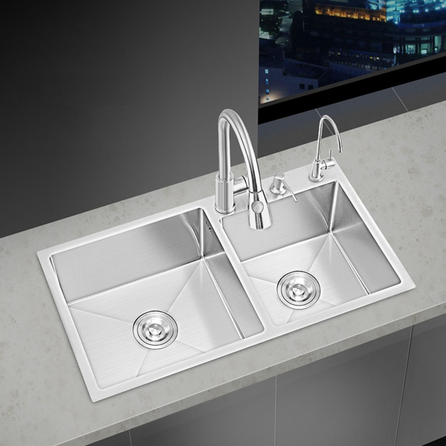 Modern Style Kitchen Sink Overflow Hole Design Scratch Resistant Kitchen Sink Clearhalo 'Home Improvement' 'home_improvement' 'home_improvement_kitchen_sinks' 'Kitchen Remodel & Kitchen Fixtures' 'Kitchen Sinks & Faucet Components' 'Kitchen Sinks' 'kitchen_sinks' 7134198
