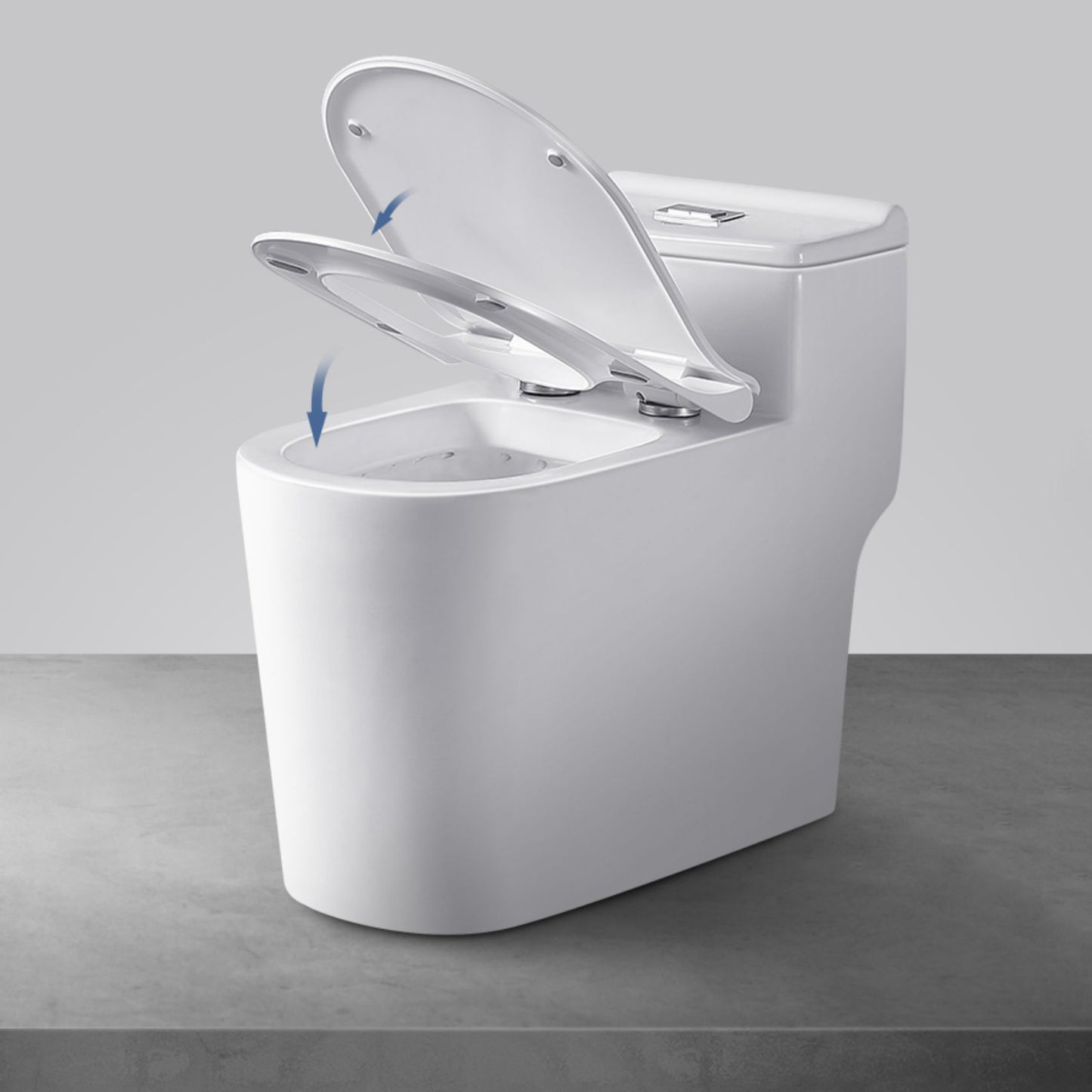 Modern Toilet Bowl One Piece Toilet Floor Mounted Siphon Jet Toilet 14" Clearhalo 'Bathroom Remodel & Bathroom Fixtures' 'Home Improvement' 'home_improvement' 'home_improvement_toilets' 'Toilets & Bidets' 'Toilets' 7139571