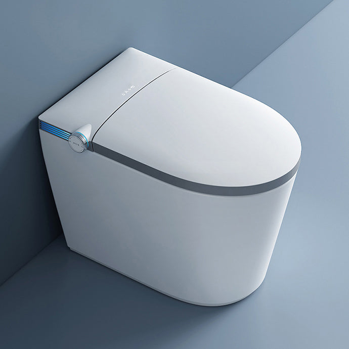 Modern Toilet Bowl One Piece Toilet Floor Mounted ABS Toilet White Gray Foot Touch Flush (Standard Configuration) Clearhalo 'Bathroom Remodel & Bathroom Fixtures' 'Home Improvement' 'home_improvement' 'home_improvement_toilets' 'Toilets & Bidets' 'Toilets' 7139598