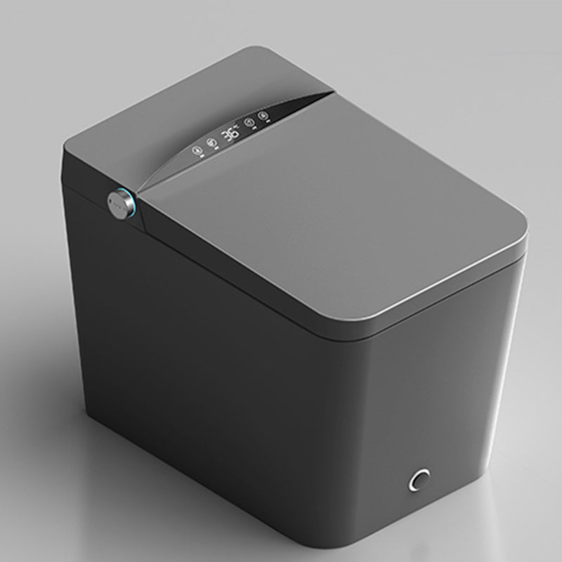 Modern Floor Mount Flush Toilet Heated Seat Included Toilet Bowl for Washroom Grey Clearhalo 'Bathroom Remodel & Bathroom Fixtures' 'Home Improvement' 'home_improvement' 'home_improvement_toilets' 'Toilets & Bidets' 'Toilets' 7139630