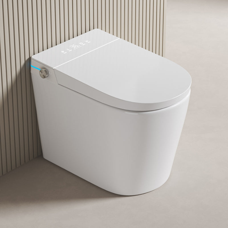 Modern Floor Mounted Toilet Bowl Porcelain Siphon Jet Flush Toilet Auto Flip (Upgrading) 12" Clearhalo 'Bathroom Remodel & Bathroom Fixtures' 'Home Improvement' 'home_improvement' 'home_improvement_toilets' 'Toilets & Bidets' 'Toilets' 7139686