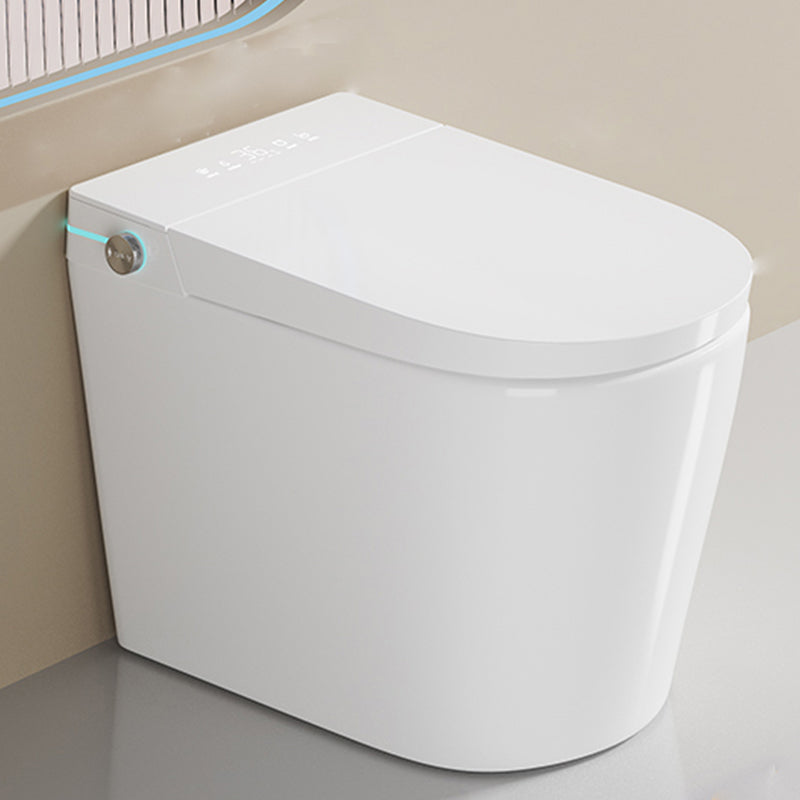 Modern Floor Mounted Toilet Bowl Porcelain Siphon Jet Flush Toilet Auto Flip (Upgrading) 14" Clearhalo 'Bathroom Remodel & Bathroom Fixtures' 'Home Improvement' 'home_improvement' 'home_improvement_toilets' 'Toilets & Bidets' 'Toilets' 7139689