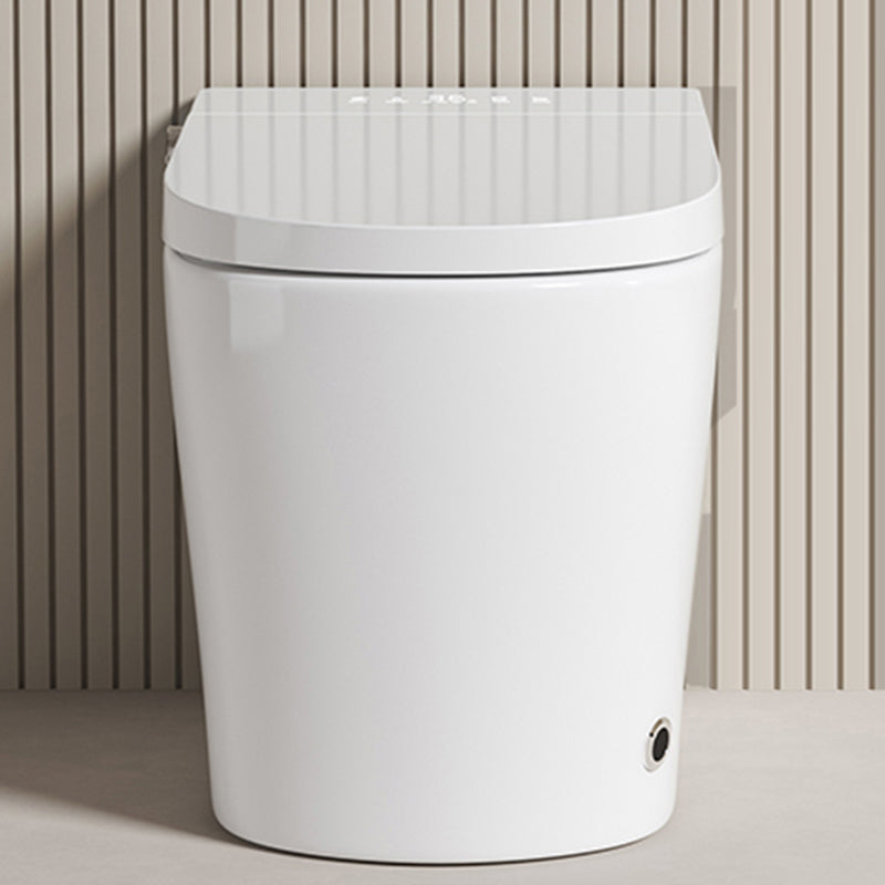 Modern Floor Mounted Toilet Bowl Porcelain Siphon Jet Flush Toilet Foot Touch Flush ( Standard) 14" Clearhalo 'Bathroom Remodel & Bathroom Fixtures' 'Home Improvement' 'home_improvement' 'home_improvement_toilets' 'Toilets & Bidets' 'Toilets' 7139690