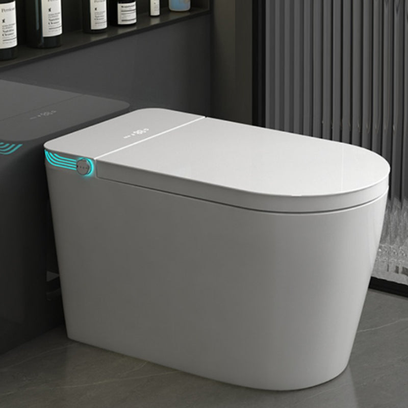 Modern Floor Mount Flush Toilet Siphon Jet Toilet Bowl with Slow Close Seat for Washroom White Heating Seat Ring (simple version) 12" Clearhalo 'Bathroom Remodel & Bathroom Fixtures' 'Home Improvement' 'home_improvement' 'home_improvement_toilets' 'Toilets & Bidets' 'Toilets' 7139724