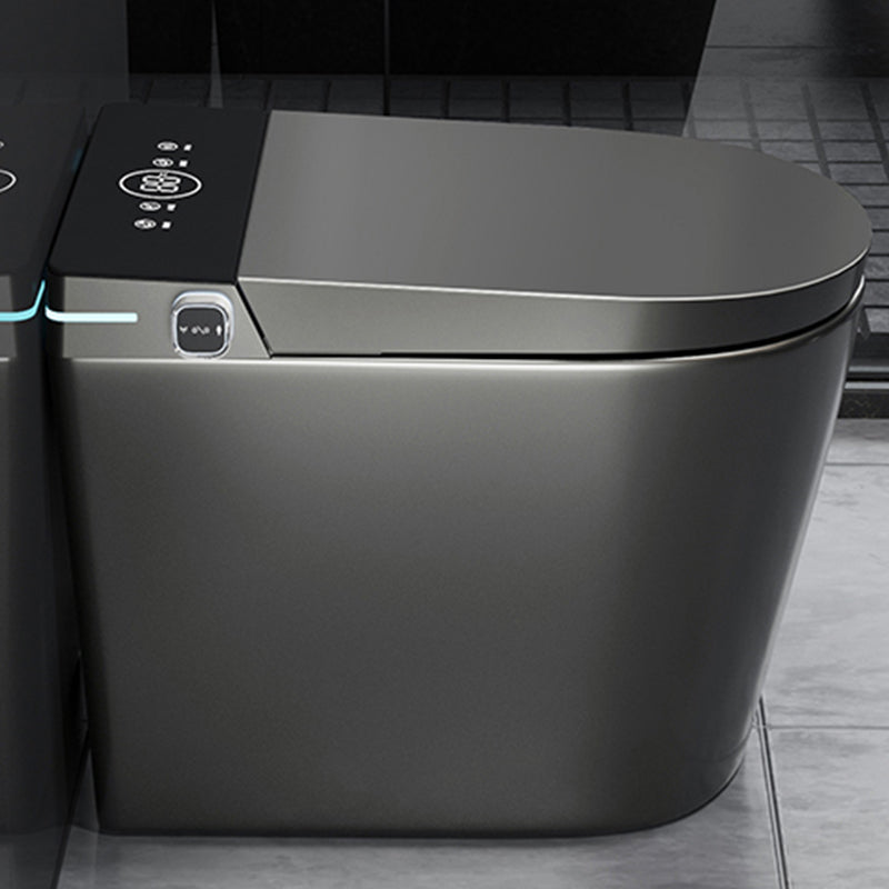 Modern Floor Mount Flush Toilet Siphon Jet Urine Toilet with Slow Close Seat for Washroom Grey 16" Clearhalo 'Bathroom Remodel & Bathroom Fixtures' 'Home Improvement' 'home_improvement' 'home_improvement_toilets' 'Toilets & Bidets' 'Toilets' 7139740