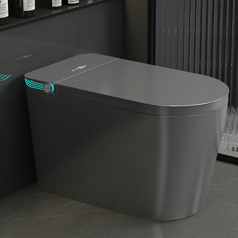Modern Floor Mounted Flush Toilet Siphon Jet Urine Toilet with Heated Seat for Washroom Grey Automatic Lid( Top Configuration) Clearhalo 'Bathroom Remodel & Bathroom Fixtures' 'Home Improvement' 'home_improvement' 'home_improvement_toilets' 'Toilets & Bidets' 'Toilets' 7139770