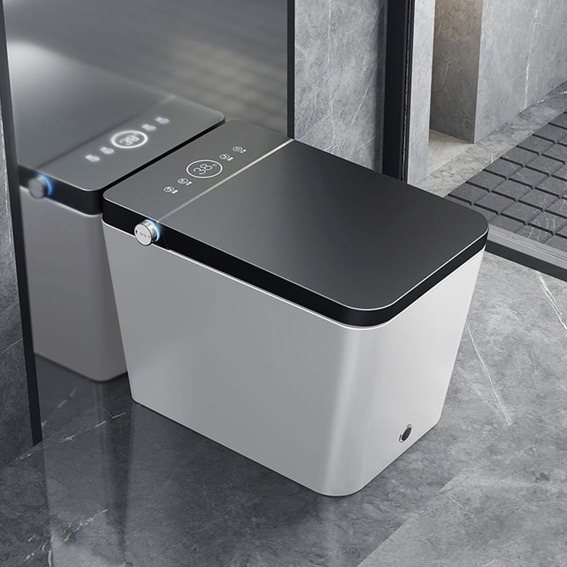 Modern Floor Mounted Flush Toilet Heated Seat Included Urine Toilet for Bathroom Black White 14" Clearhalo 'Bathroom Remodel & Bathroom Fixtures' 'Home Improvement' 'home_improvement' 'home_improvement_toilets' 'Toilets & Bidets' 'Toilets' 7139798