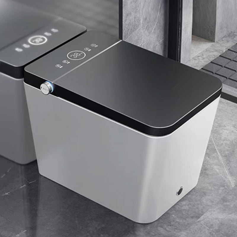 Modern Floor Mounted Flush Toilet Heated Seat Included Urine Toilet for Bathroom Black White Clearhalo 'Bathroom Remodel & Bathroom Fixtures' 'Home Improvement' 'home_improvement' 'home_improvement_toilets' 'Toilets & Bidets' 'Toilets' 7139799