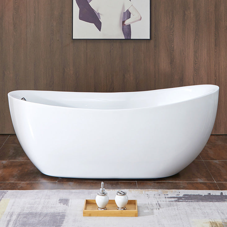 Modern Double Ended Slipper Bathtub Modern Freestanding Acrylic Bath Clearhalo 'Bathroom Remodel & Bathroom Fixtures' 'Bathtubs' 'Home Improvement' 'home_improvement' 'home_improvement_bathtubs' 'Showers & Bathtubs' 7139852