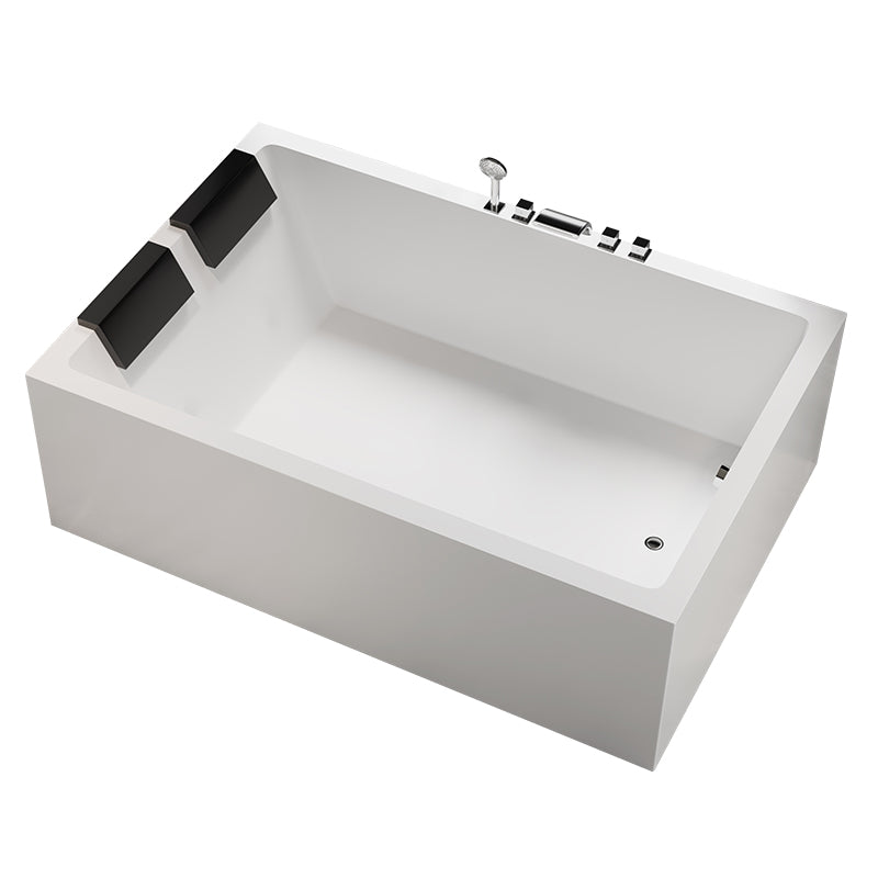 Modern Rectangular Acrylic Bathtub Stand Alone Soaking White Bath Clearhalo 'Bathroom Remodel & Bathroom Fixtures' 'Bathtubs' 'Home Improvement' 'home_improvement' 'home_improvement_bathtubs' 'Showers & Bathtubs' 7139884
