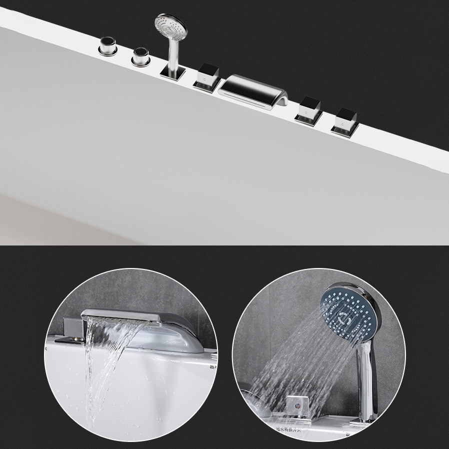 Modern Rectangular Acrylic Bathtub Stand Alone Soaking White Bath Clearhalo 'Bathroom Remodel & Bathroom Fixtures' 'Bathtubs' 'Home Improvement' 'home_improvement' 'home_improvement_bathtubs' 'Showers & Bathtubs' 7139886