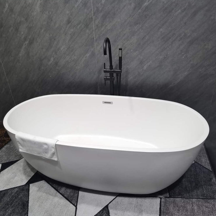 Acrylic Freestanding Soaking Bathtub Antique Finish Oval Modern Bath Tub Clearhalo 'Bathroom Remodel & Bathroom Fixtures' 'Bathtubs' 'Home Improvement' 'home_improvement' 'home_improvement_bathtubs' 'Showers & Bathtubs' 7139923