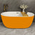 Acrylic Freestanding Soaking Bathtub Antique Finish Oval Modern Bath Tub Orange Clearhalo 'Bathroom Remodel & Bathroom Fixtures' 'Bathtubs' 'Home Improvement' 'home_improvement' 'home_improvement_bathtubs' 'Showers & Bathtubs' 7139924