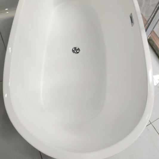 Acrylic Freestanding Soaking Bathtub Antique Finish Oval Modern Bath Tub Clearhalo 'Bathroom Remodel & Bathroom Fixtures' 'Bathtubs' 'Home Improvement' 'home_improvement' 'home_improvement_bathtubs' 'Showers & Bathtubs' 7139931