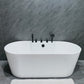 Modern Oval Freestanding Bathtub Antique Finish Soaking Bath Tub Tub with Black 5-Piece Set Clearhalo 'Bathroom Remodel & Bathroom Fixtures' 'Bathtubs' 'Home Improvement' 'home_improvement' 'home_improvement_bathtubs' 'Showers & Bathtubs' 7139939